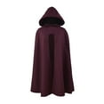 thumbnail image 1 of Hariumiu Woolen Cloak Coat Women Winter Cape Hooded Loose Mid Length Thick Warm Solid Color Keep Warm Wide Open Outdoor Cloak Shawl Women Hooded Cape, 1 of 8