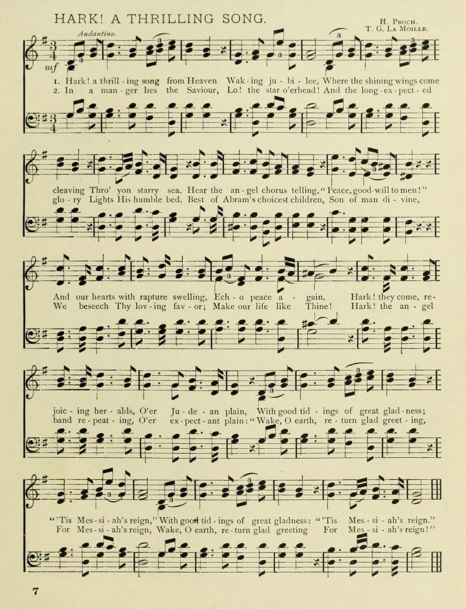 Hark A Thrilling Song Christmas in Song 1891 Canvas Art - (24 x 36)