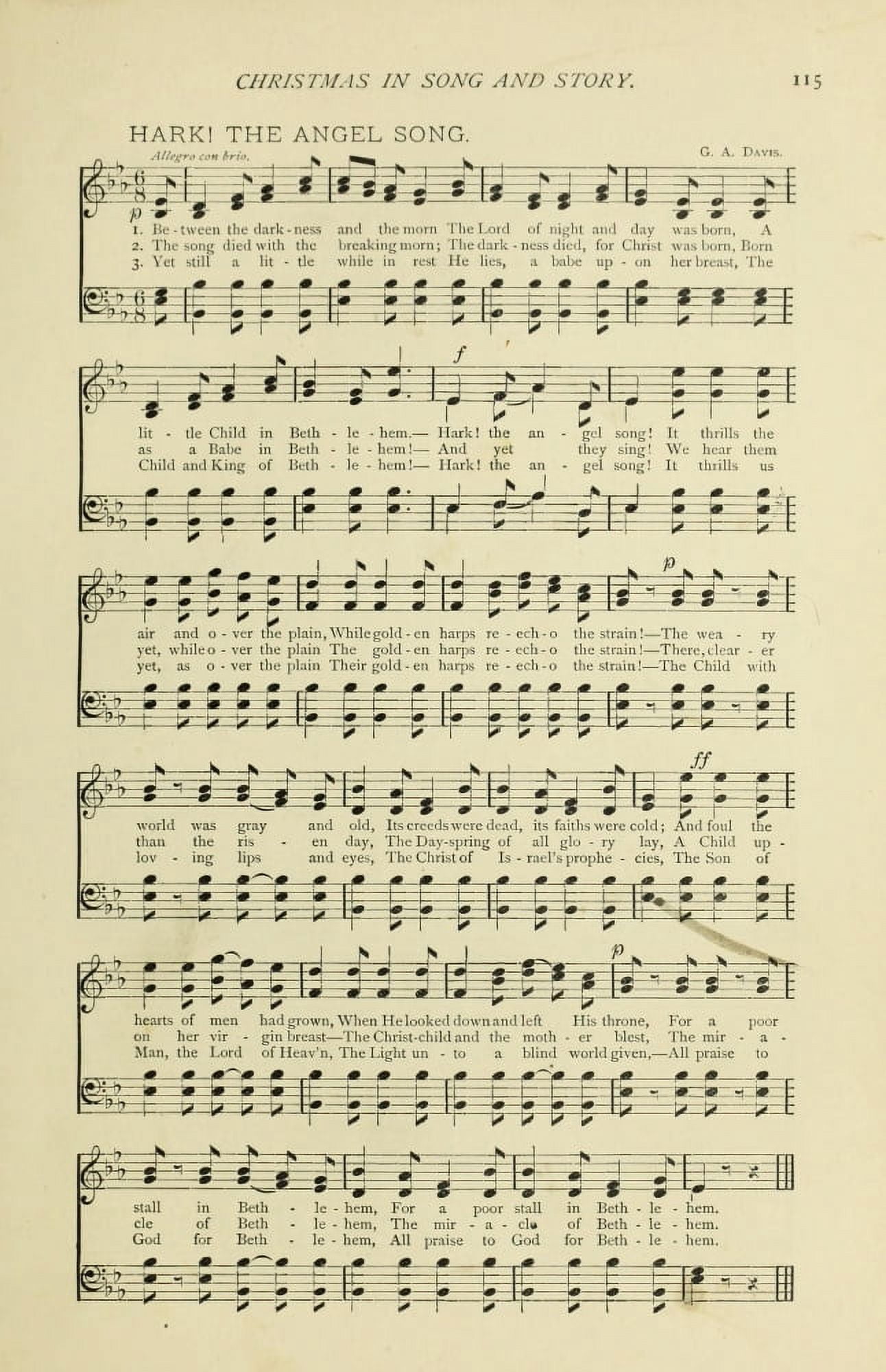 Hark The Angel Song Christmas in Song 1891 Canvas Art - (24 x 36)