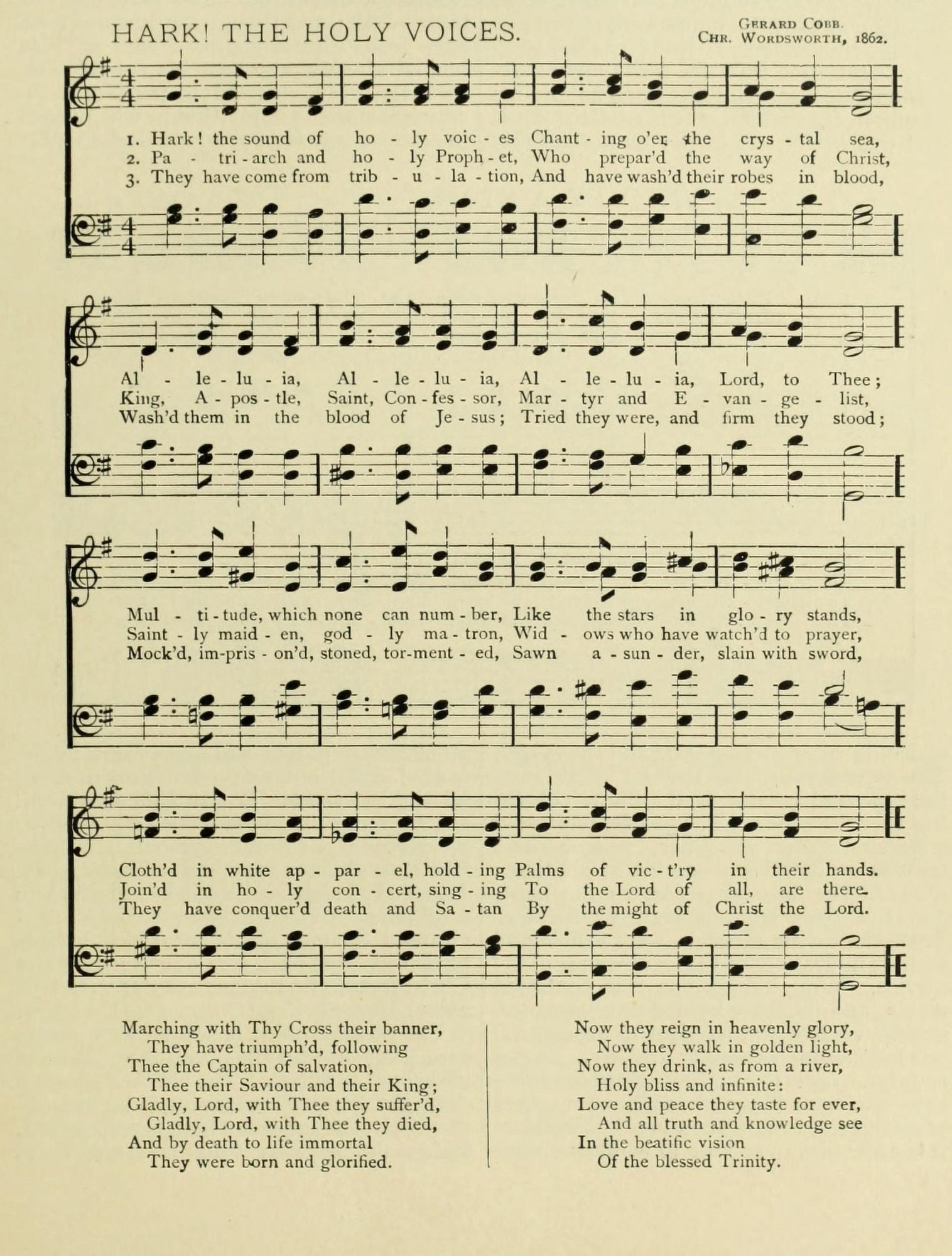 Hark The Holy Voices Christmas in Song 1891 Canvas Art - (24 x 36)