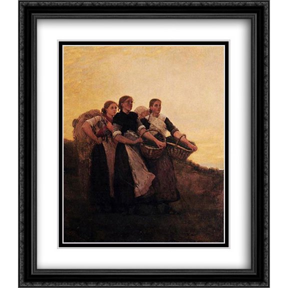 Hark! The Lark! 2x Matted 28x32 Large Black Ornate Framed Art Print by Homer, Winslow
