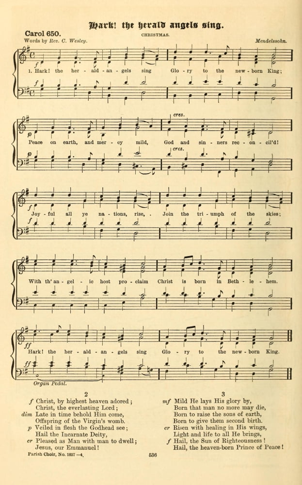 Hark the Herald Angels Sing Mendelssohn & Wesley Carols Old & Carols New 1916 Canvas Art - (24 x 36)