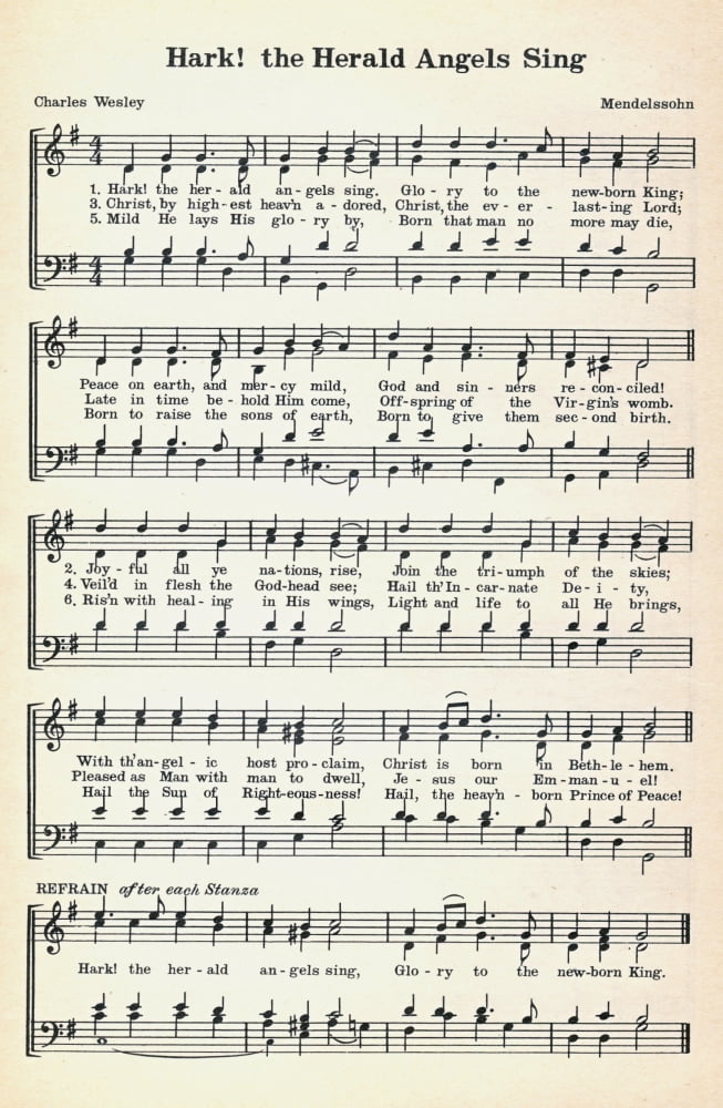 Hark the Herald Angels Sing Mendelssohn & Wesley Nols A Collection of Christmas Carols 1932 Canvas Art - (18 x 24)