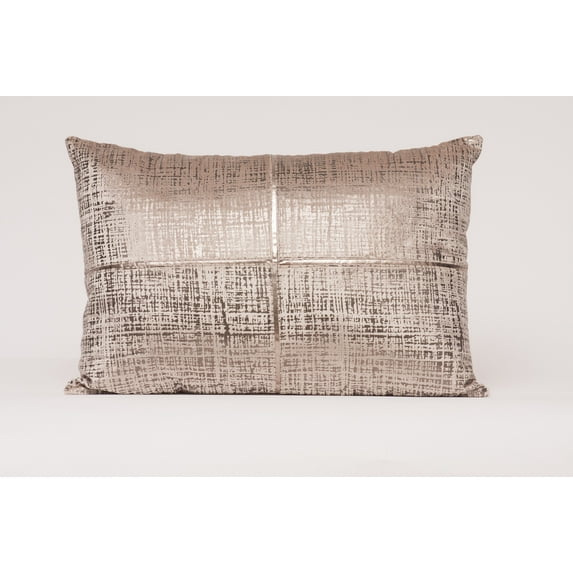 Harkaari, Foil and PU Cross Leather Lumbar Throw Pillow