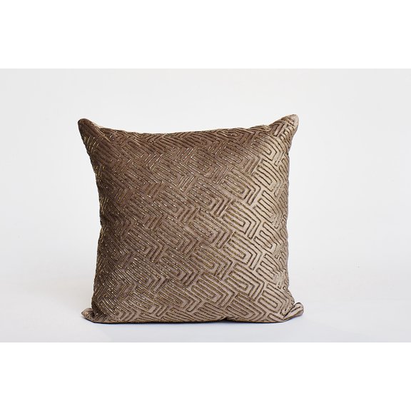 Harkaari, Labyrinth Heavily Embellished Design Velvet Throw Pillow