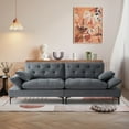 thumbnail image 1 of Harkawon 100" Chennille Sofa for Living Room, 2 Seater Modern Couch for Small Space Office, Comfy Loveseat in 2 Boxes, Gray, 1 of 5