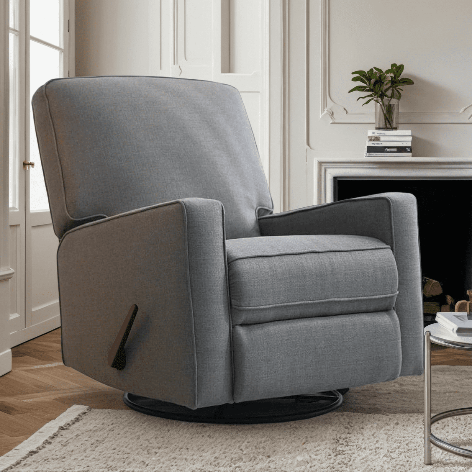 High Back Gray Swivel Rocker OfficeSource Lincoln High Back