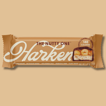 Harken, Peanut Caramel Candy Bar, Refined Sugar Free, Hi Fiber, Low Cal, Dairy Free Snack