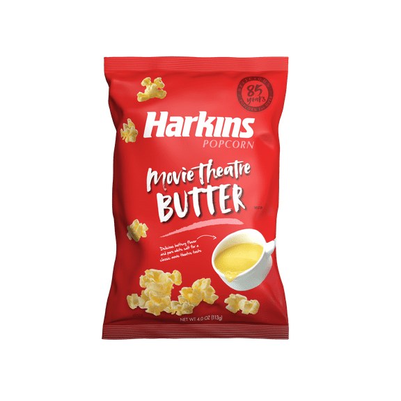 Harkins Movie Theatre Butter Popcorn, 4 oz Bag, Gluten-Free