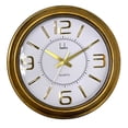 thumbnail image 1 of Harko Round Wall Clock with Raised Numbers, Gold, 14 Inches, 1 of 1