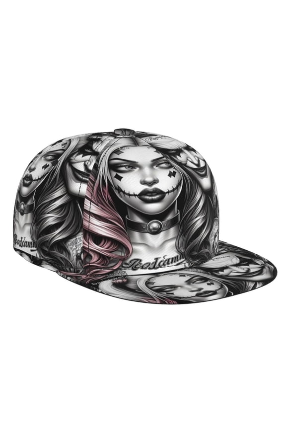 Harl-ey Quinn Joker Brim Bill Baseball Cap Adjustable Snapback Hat Hip Hop Dad Caps Men Women