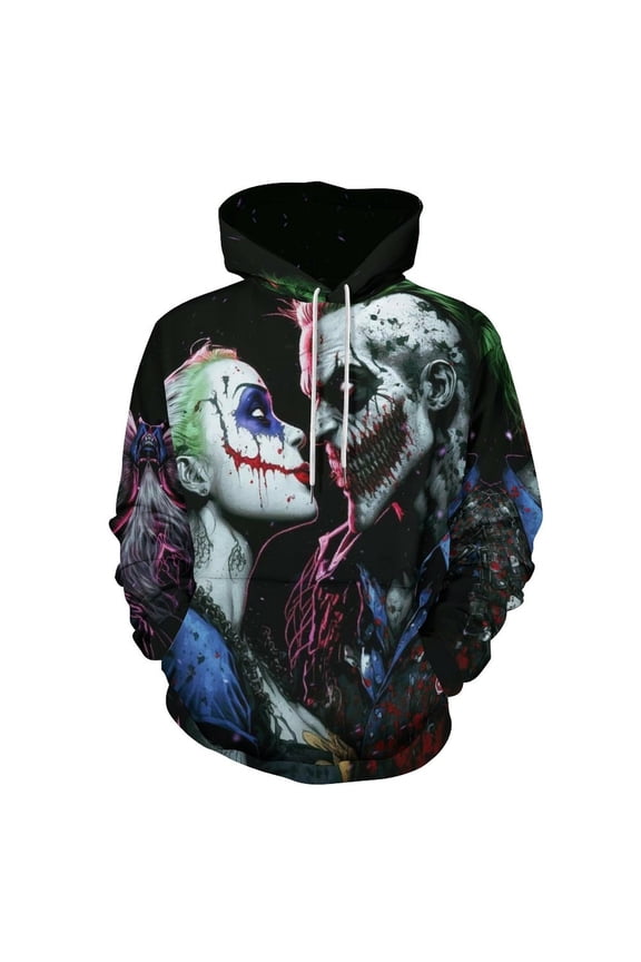 Harl-ey Quinn Joker Casual Hoodie Jacket Hooded Long Sleeves Sweatshirt Pullover Sweaters Women Men