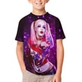 thumbnail image 1 of Harl-ey Quinn Kiss Youth T-shirt Short Sleeve Cotton Shirts Graphic Tees Tops Teen, 1 of 8