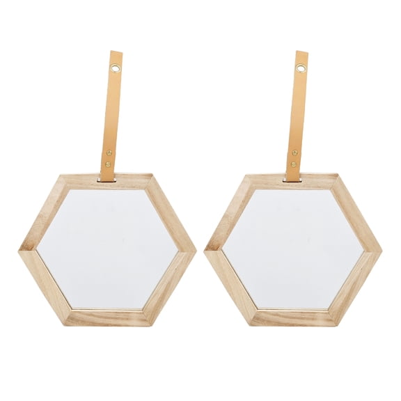 Harlan Hexagon Mirror, 2 Pieces Wall Accent, 11x10"