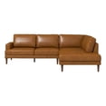 thumbnail image 1 of Harlan Pillow Back Genuine Leather Upholstered Right-Facing Sectional in Tan, 1 of 5