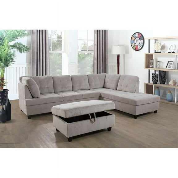 Harlee 112" Wide Corner Sectional with Ottoman