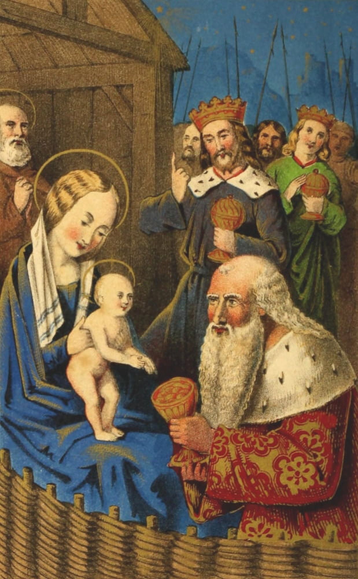 Harleian Manuscripts (18th Century) A Booke of Christmas Carols 1846 Visit of the Wise Men Canvas Art - (18 x 24)