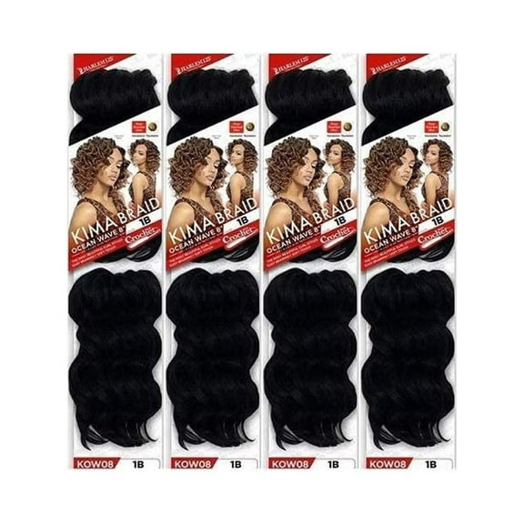 Harlem 125 Kima Braid Ocean 8" 4-PACK (8", 1B Off Black)