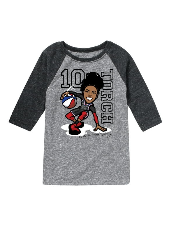 Harlem Globetrotters - Torch George - Toddler And Youth Raglan Graphic T-Shirt