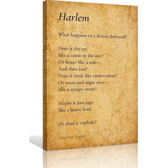 Harlem By Langston Hughes Poem Wall-Art Vintage Poetry Literaty Posters for Home Giclee Painting Decor Bedroom Artwork Pictures Decorative Prints Rectangle Canvas Modern Christmas Decorations