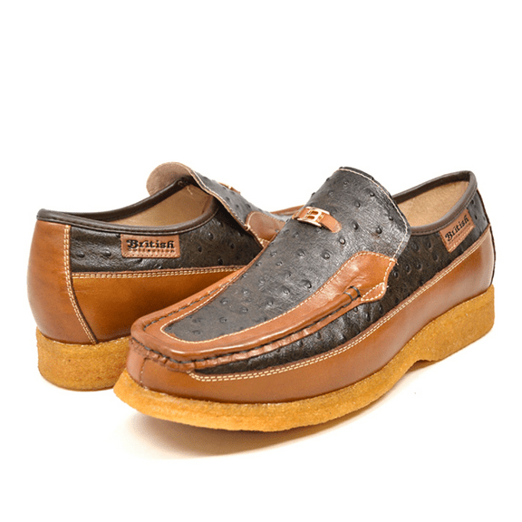 Harlem Ostrich Leather Mens Shoes- Stylish and Comfortable Slip On Shoes