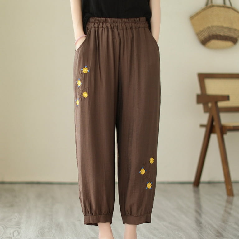 https://i5.walmartimages.com/seo/Harlem-pants-for-women-Casual-Vintage-Embroidered-Harlan-Pants-With-Pockets-Nine-Quarter-Pants-cargo-pants-for-women-on-clearance-Coffee-XL_169963ac-469f-4322-b309-bc28879bbef6.3d88c2d2034879985e7a0c331f0f7681.jpeg?odnHeight=768&odnWidth=768&odnBg=FFFFFF