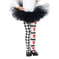 thumbnail image 1 of Leg Avenue Children's Harlequin and Heart Tights, X-Large, Black/White, 1 of 2