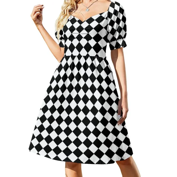 Harlequin Black Diamonds Sleeveless Dress summer women's suit bandage dress