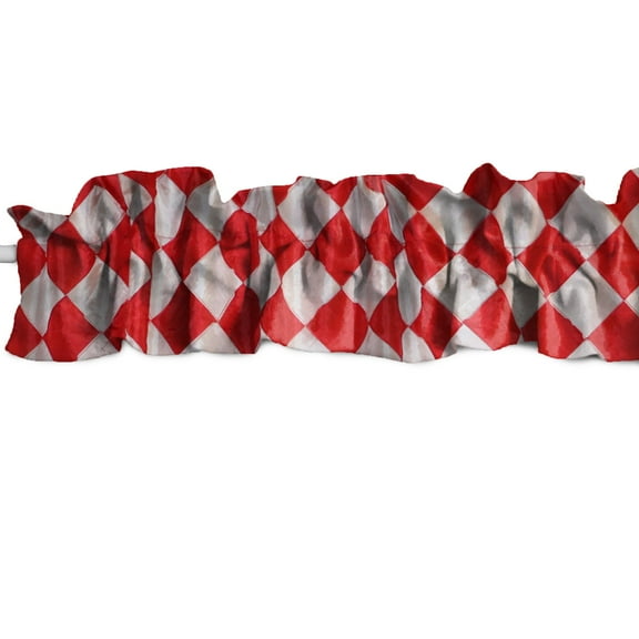 Harlequin Check Pintuck Taffeta Curtain Sleeve Topper Window Treatment