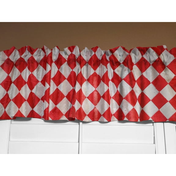 Harlequin Check Pintuck Taffeta Window Valance 54" Wide