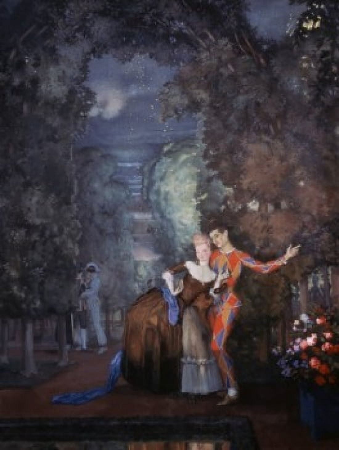 Harlequin And Dame 1912 Konstantin Andreevic Somov (1869-1939 Russian) Tretyakov Gallery Moscow Russia Canvas Art - Konstantin Andreevic Somov (24 x 36)