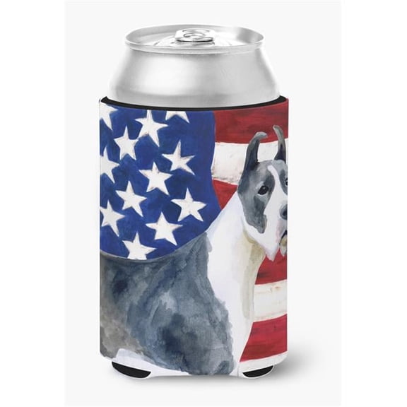 Harlequin Great Dane Patriotic Can or Bottle Hugger
