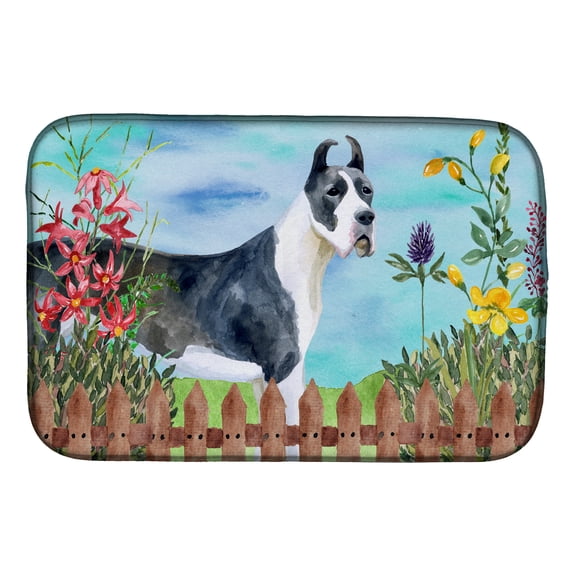 Harlequin Great Dane Spring Dish Drying Mat