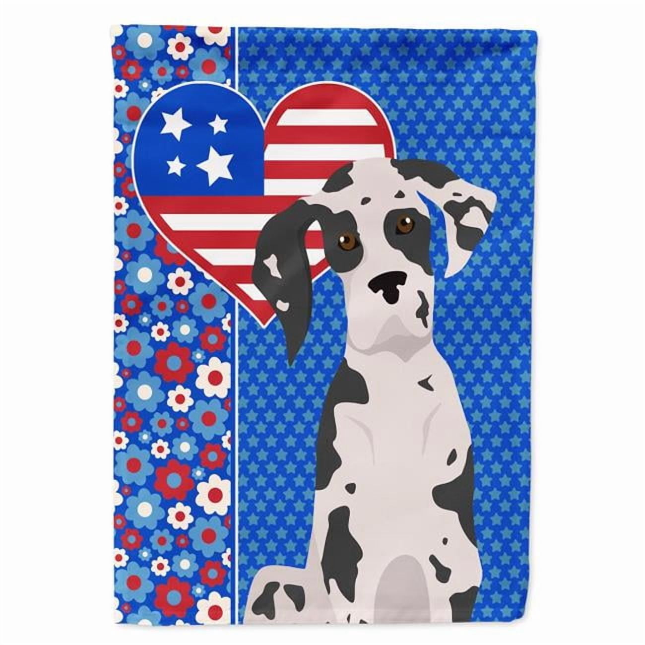 Harlequin Great Dane USA American Flag Canvas House Size