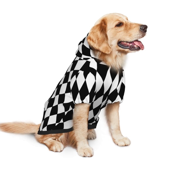 Harlequin Pattern Dog Hoodie Pet Coat for Medium and Large Dogs Daily Use Medium