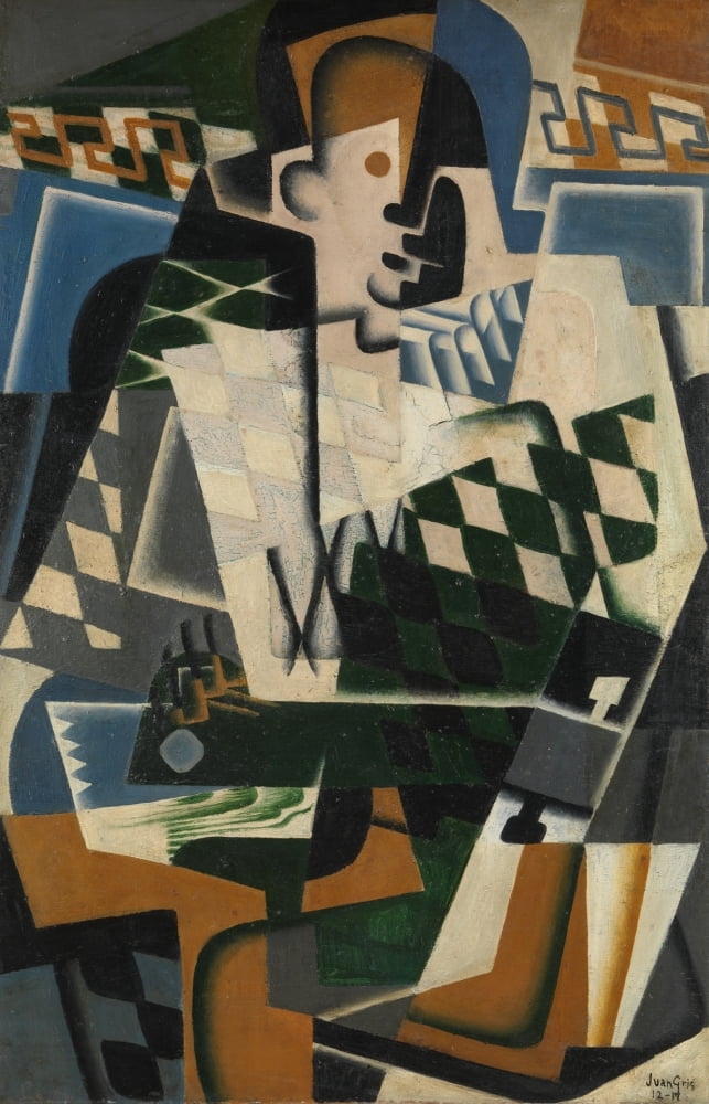 Harlequin with a Guitar 1917 Canvas Art - Juan Gris (18 x 24)