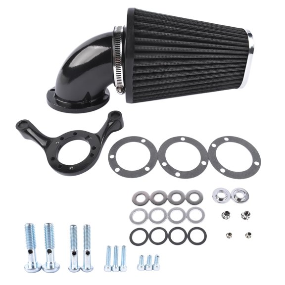 Harley Air Cleaner Filter Kit - M-AF-2010BK/M-BB-2002BK - 1993-2016 Dyna/Softail/Touring (EFI) - Black Powder Coat - Improves Airflow & Performance