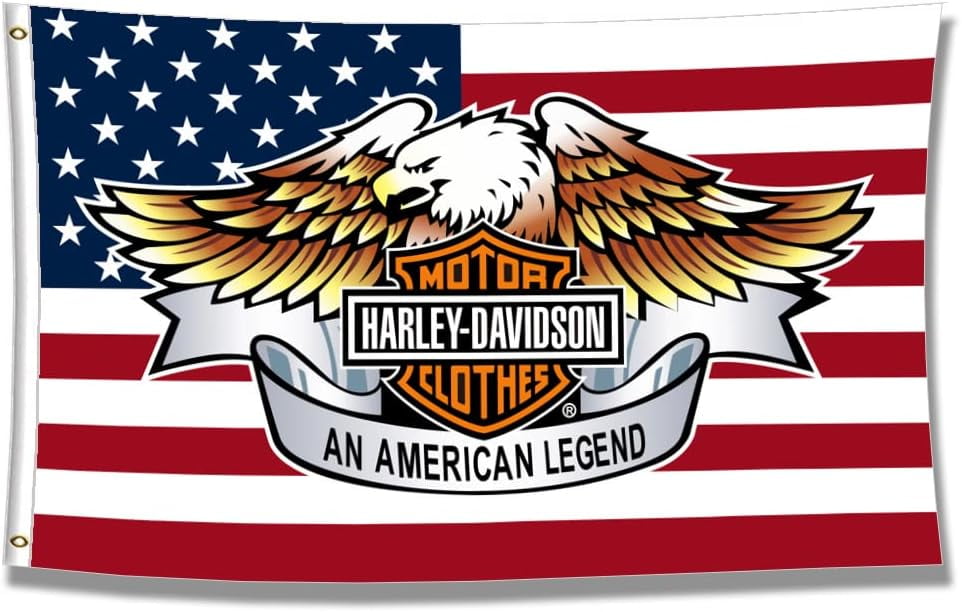 Harley Banner Flag Davidson Logo (3X5Ft, Anti-Fade Poly, 150D) For Boys ...