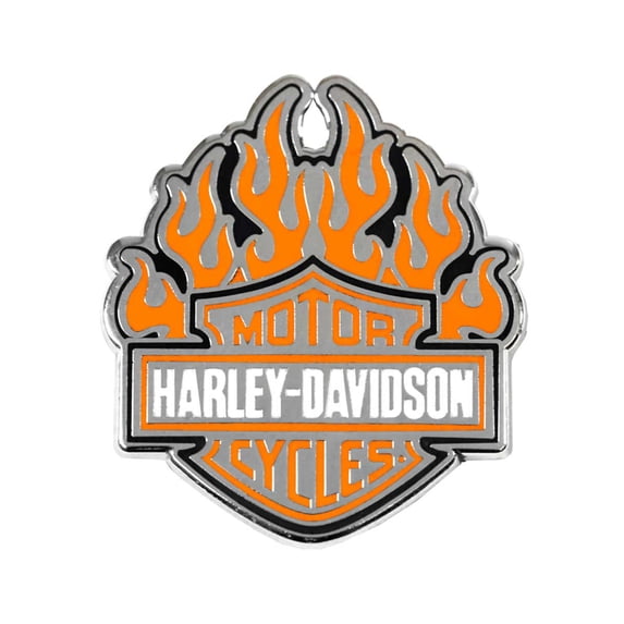 Harley-Davidson 1.25 inch. Fire Starter Bar & Shield Metal Pin, Silver Finish, Harley Davidson
