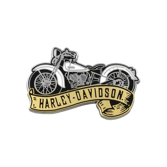 Harley-Davidson 1.5 inch. Soft Tail Haven Metal Pin, Black & Orange Finish, Harley Davidson
