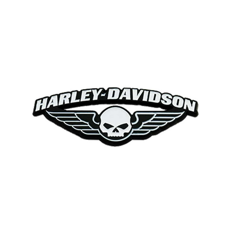 Harley-Davidson 1.75 in. Winged Skull Metal Pin, Black & White Finishes, Harley  Davidson 