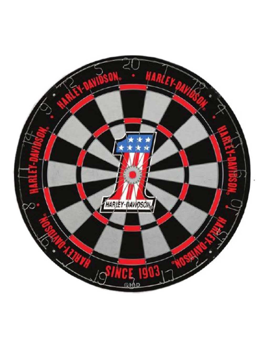 Harley-Davidson #1 Logo Tournament Dartboard - Black & Red, 18 in