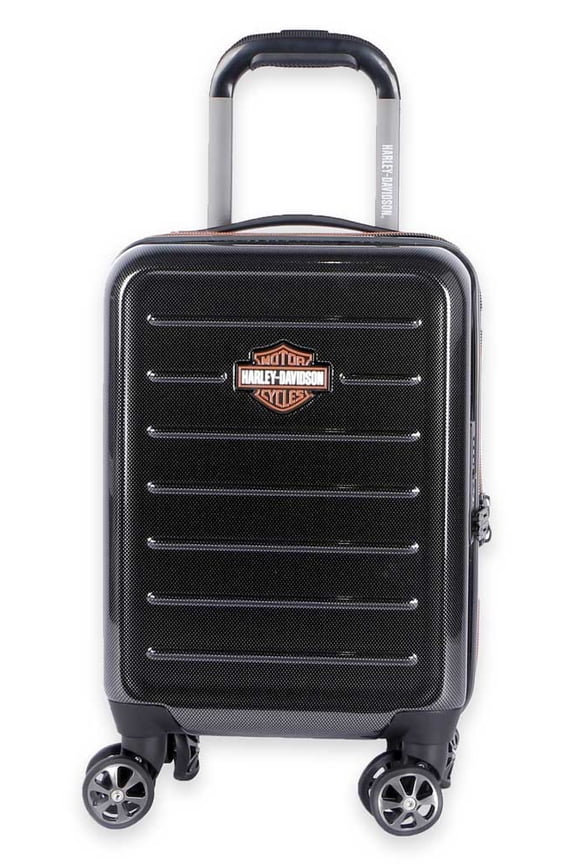 17 in. Cruiser Hard Sided Expandable Wheeling Luggage, Black, Harley Davidson