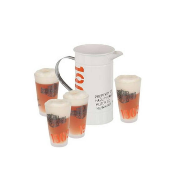 Harley-Davidson 1903 Enamel Pitcher & Pint Glasses Set HDL-18741, Harley Davidson