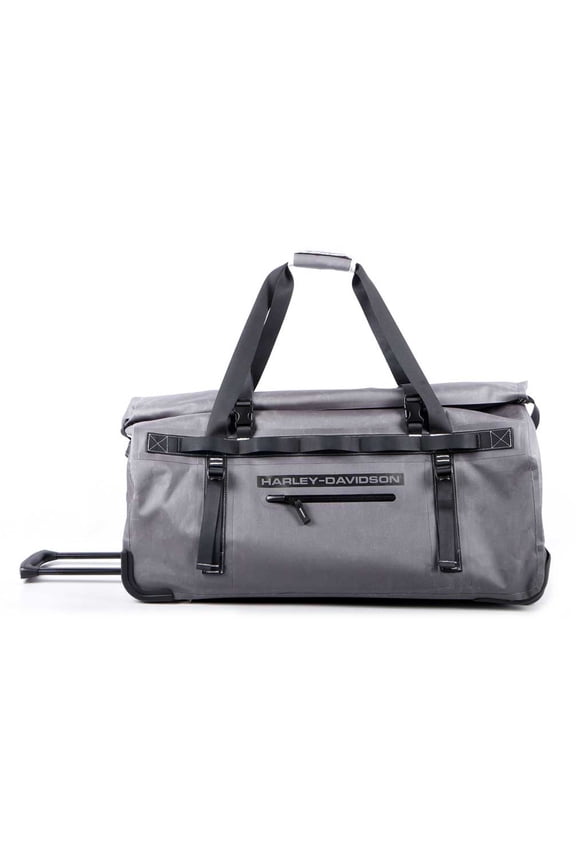 29" Waterproof Adventure Large Wheeling Duffel Bag, Silver/Black, Harley Davidson