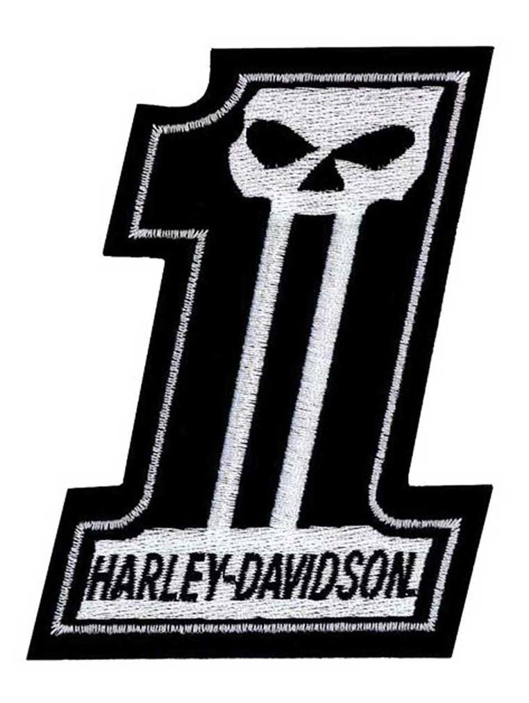Harley-Davidson 3 in. Embroidered Dark Custom #1 Skull Small