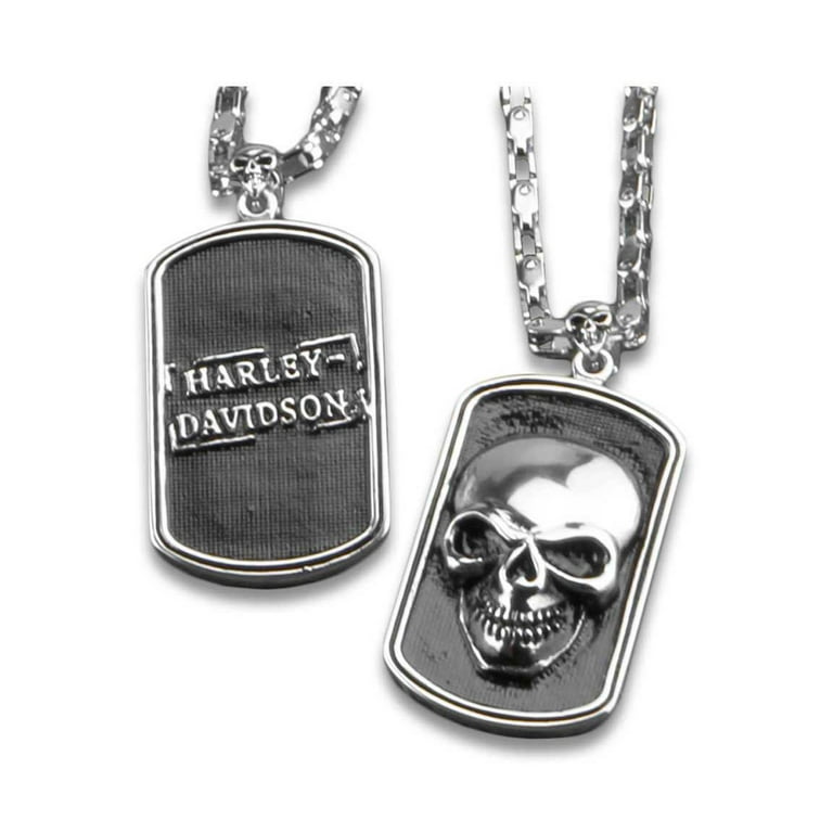 Harley Davidson 3D Skull Heavy Duty Premium Chain Dog Tag Chrome 8005009 Harley Davidson Walmart