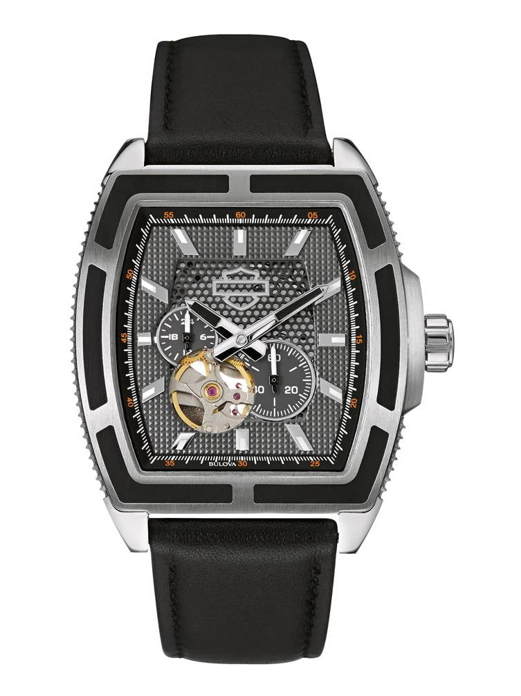 Harley Davidson 76A150 Men's Bulova Automatic Grey Dial Black