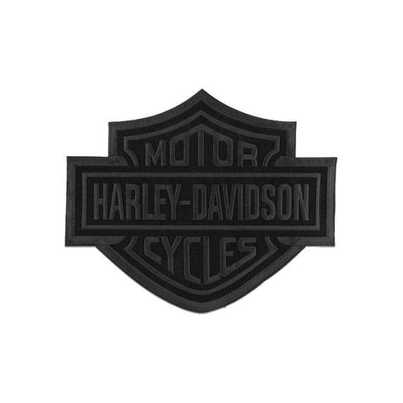 Harley-Davidson 8 inch Embroidered Black Bar & Shield Logo Emblem Sew-On Patch, Harley Davidson