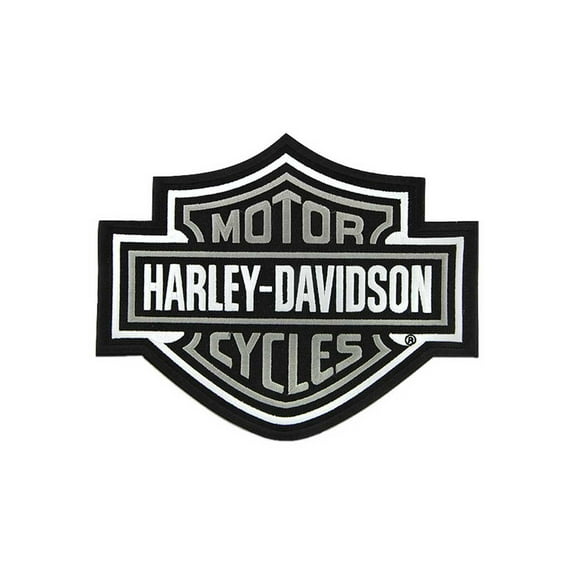 Harley-Davidson 9.25 inch Embroidered Gray Bar & Shield Logo Emblem Sew-On Patch, Harley Davidson